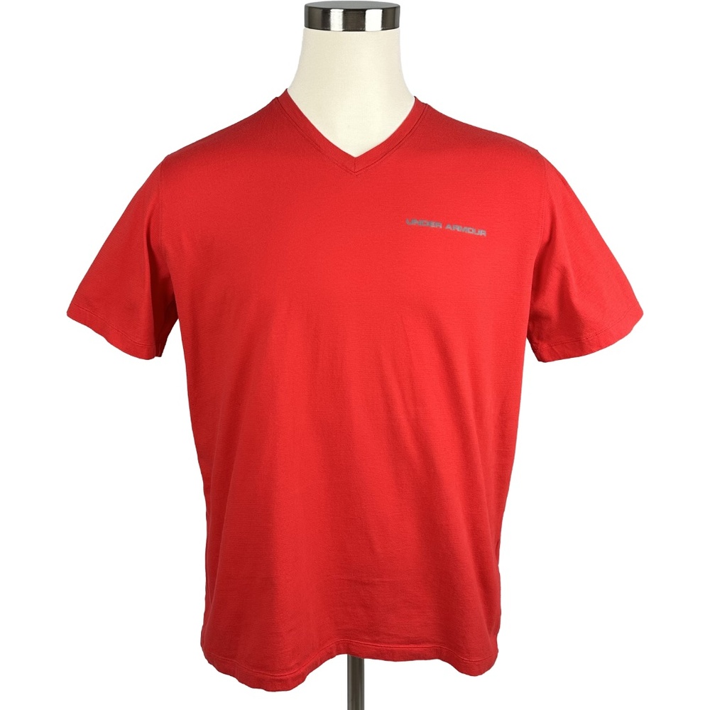 Under Armour Red V-Neck T-Shirt (XL)